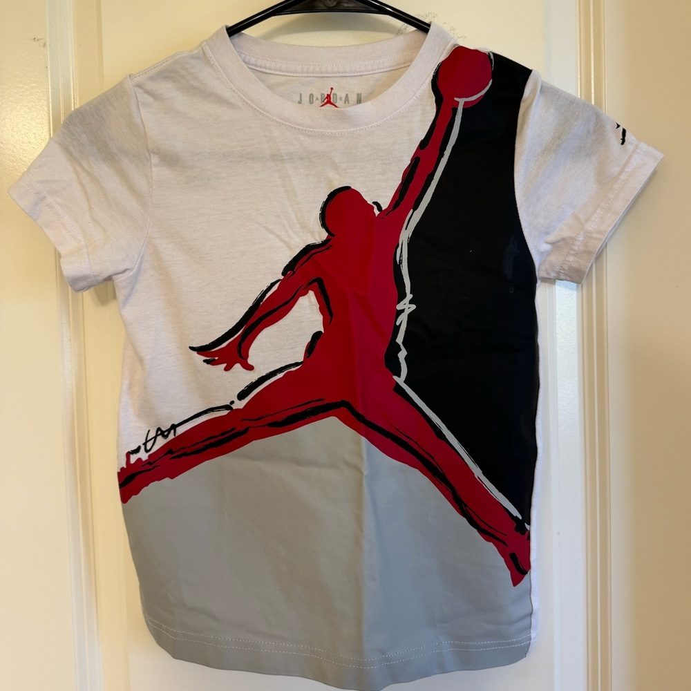 Nike Jordan kids Tee / T-Shirt - white - graphic - size 7 - Large